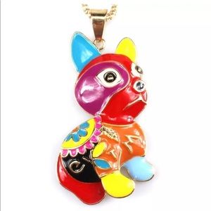 Colorful Abstract Dog Necklace